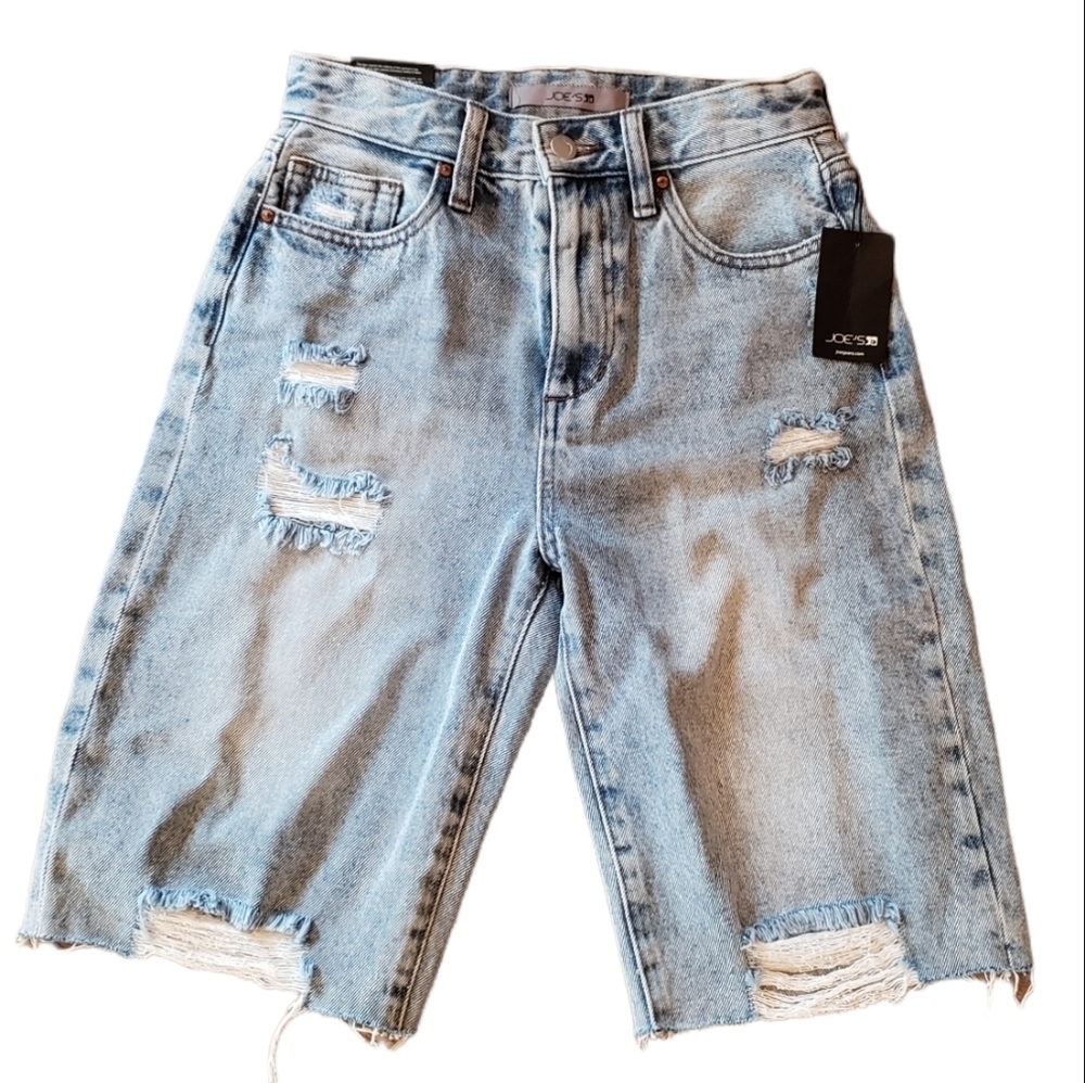 Joes Jeans Easy Bermuda Distressed Denim Shorts NEW